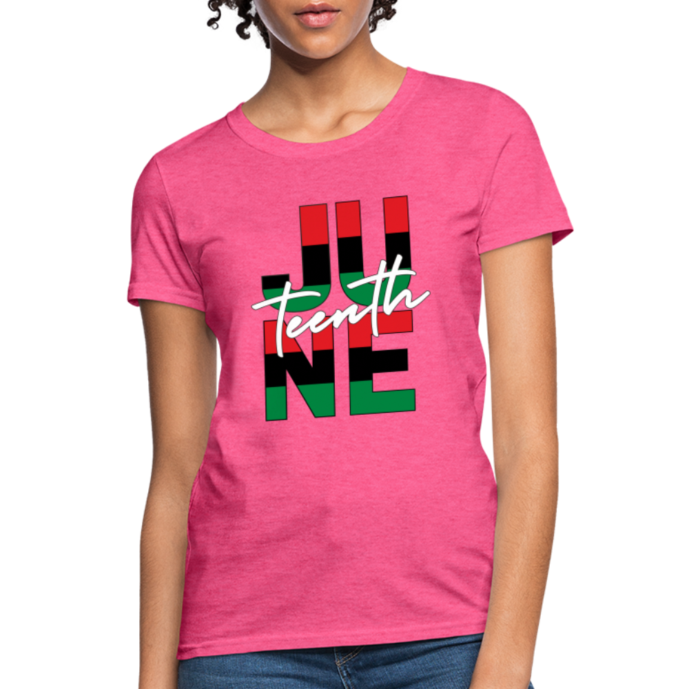 Juneteenth RBG Squared Women's T-Shirt - heather pink