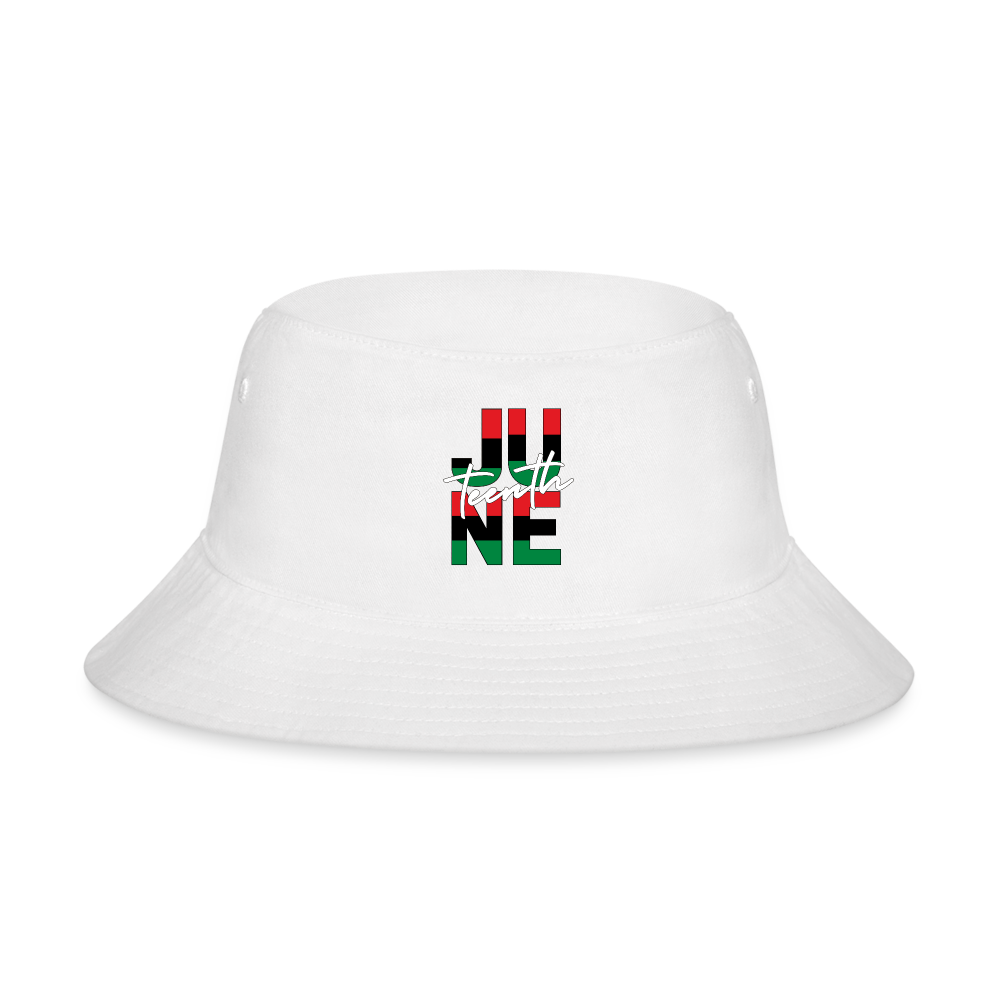 Juneteenth RBG Squared Bucket Hat - white