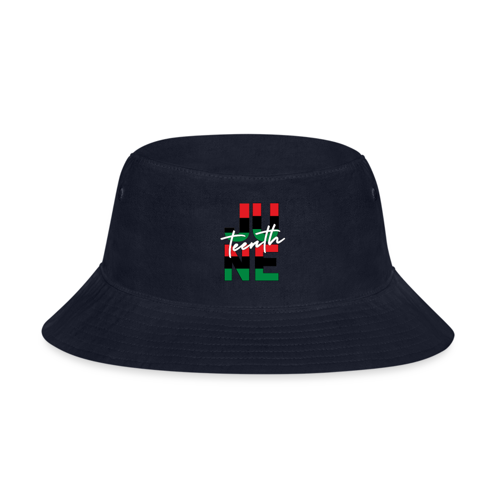 Juneteenth RBG Squared Bucket Hat - navy