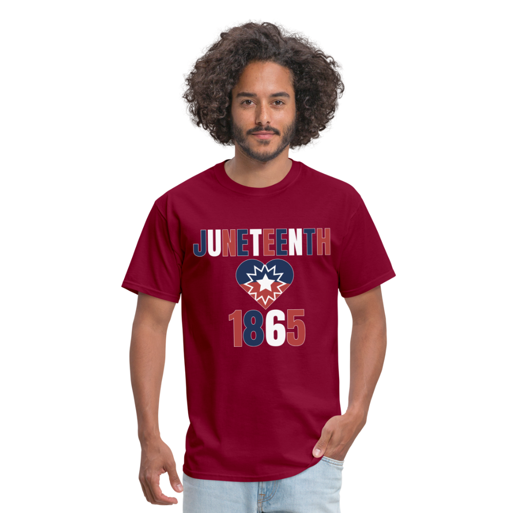 Juneteenth 1865 Flag Unisex Classic T-Shirt - burgundy