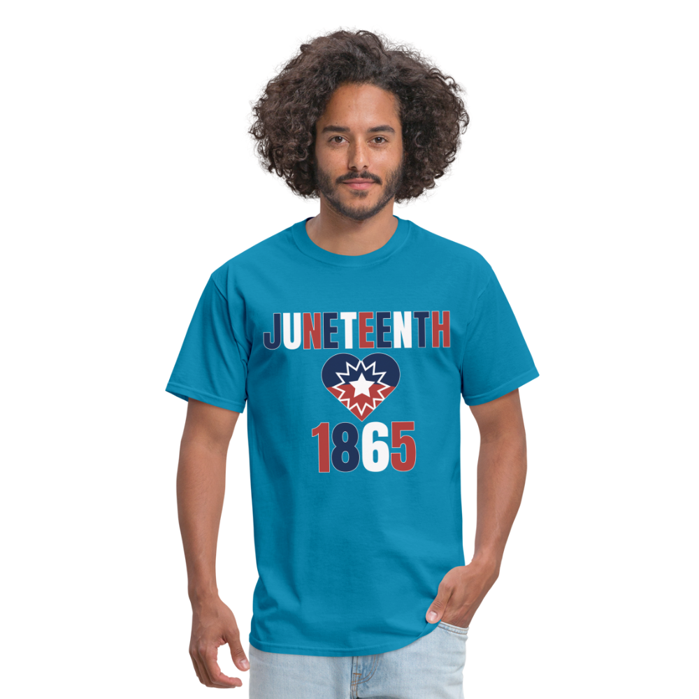 Juneteenth 1865 Flag Unisex Classic T-Shirt - turquoise