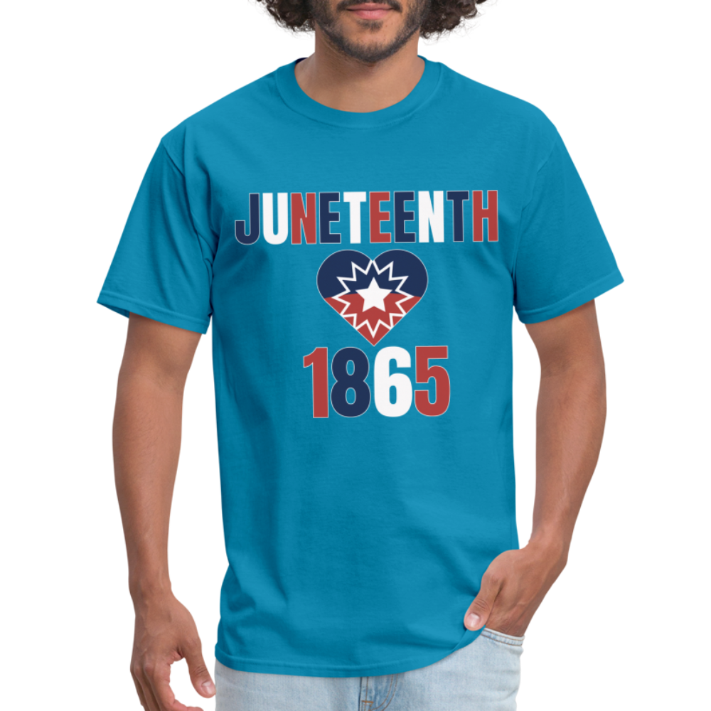 Juneteenth 1865 Flag Unisex Classic T-Shirt - turquoise