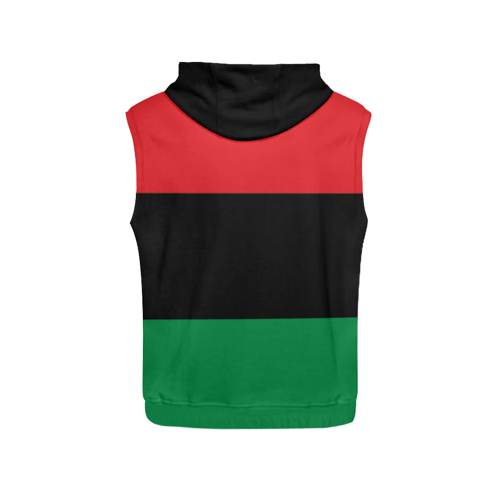 RBG Pan African Flag Unisex Sleeveless Hoodie - Chocolate Ancestor