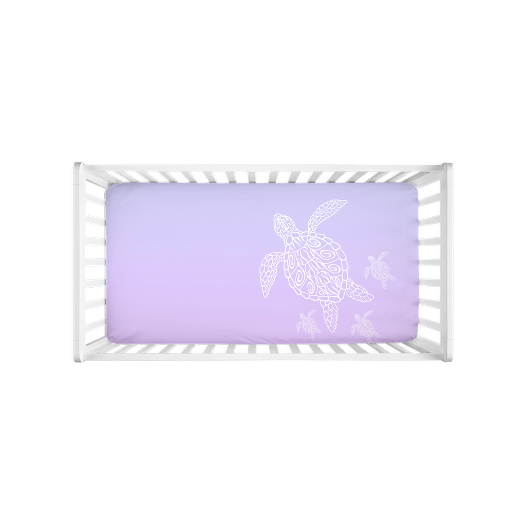 Sea Turtle Family Crib Sheets- Lilac