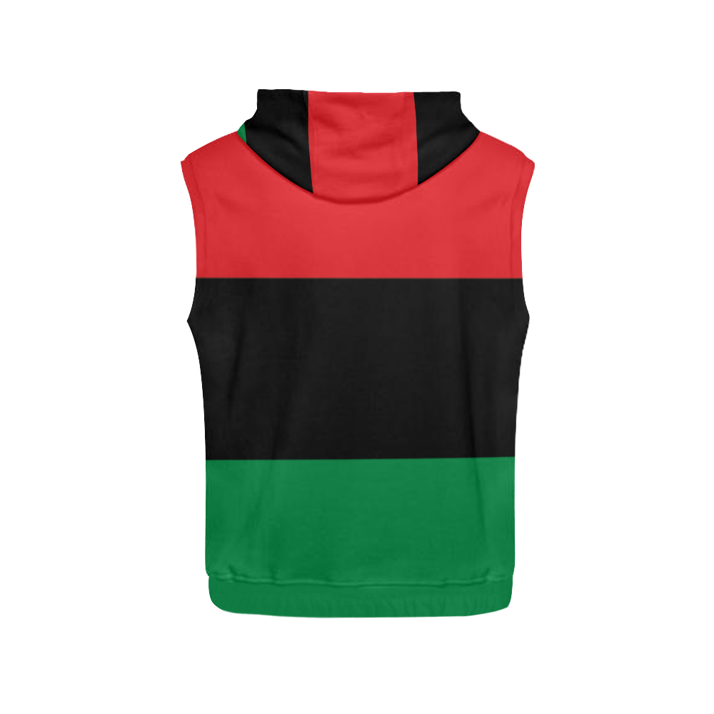 RBG Pan African Flag Unisex Sleeveless Hoodie - Chocolate Ancestor