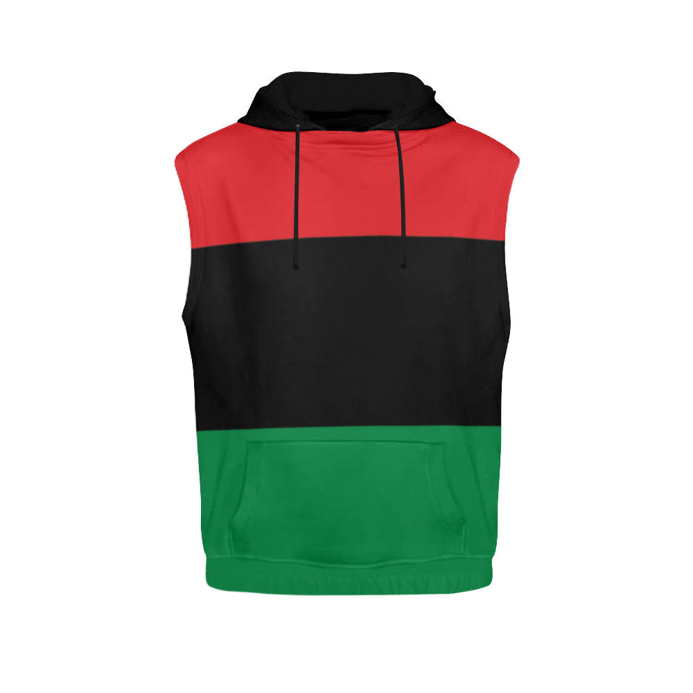 RBG Pan African Flag Unisex Sleeveless Hoodie - Chocolate Ancestor