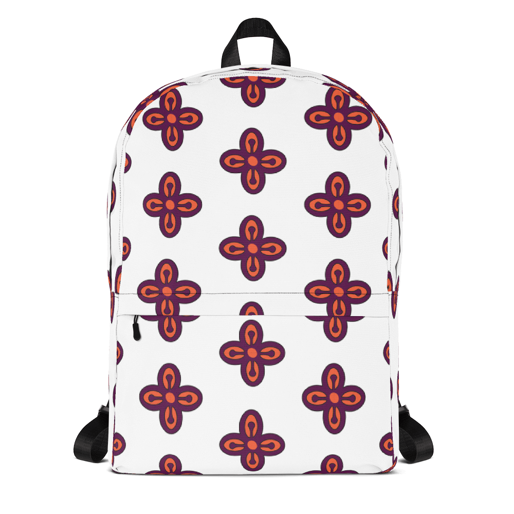 Bese Saka Adinkra Symbol Water-Resistant Backpack - Chocolate Ancestor