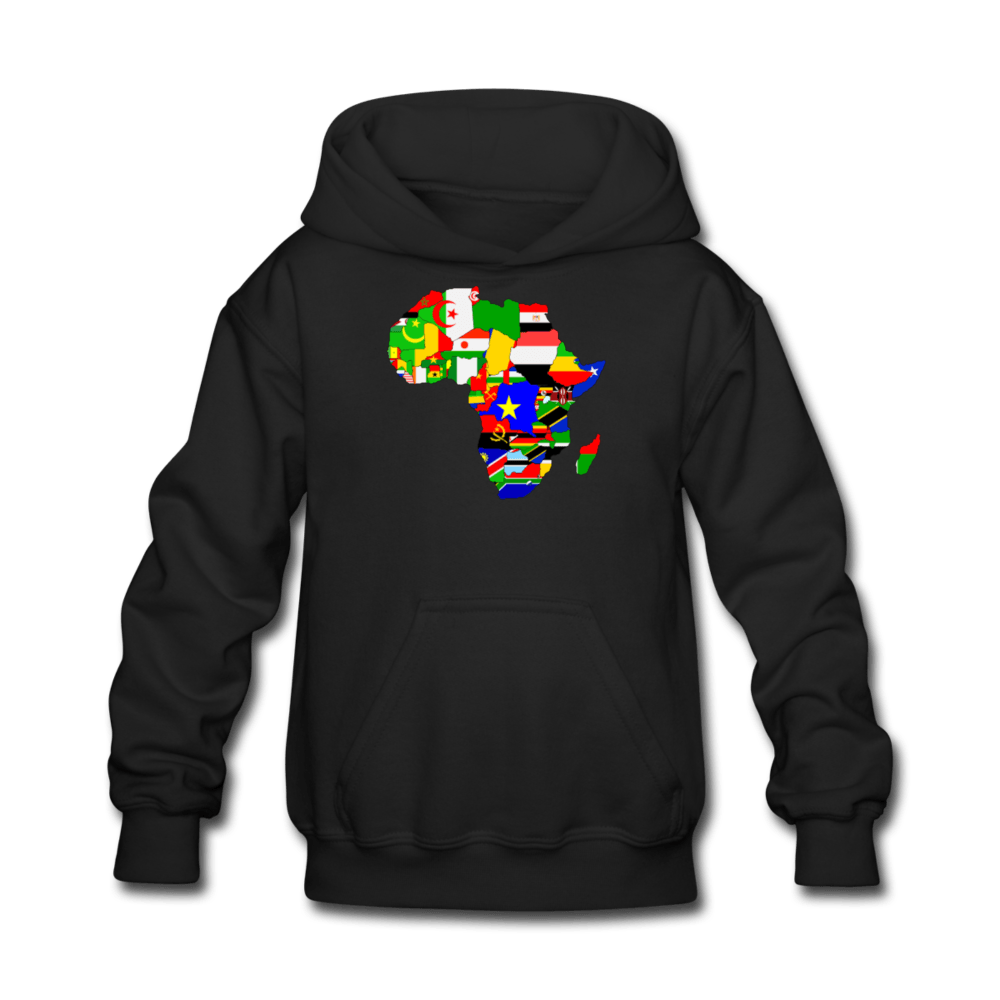 African Flags Kids' Hoodie - Chocolate Ancestor