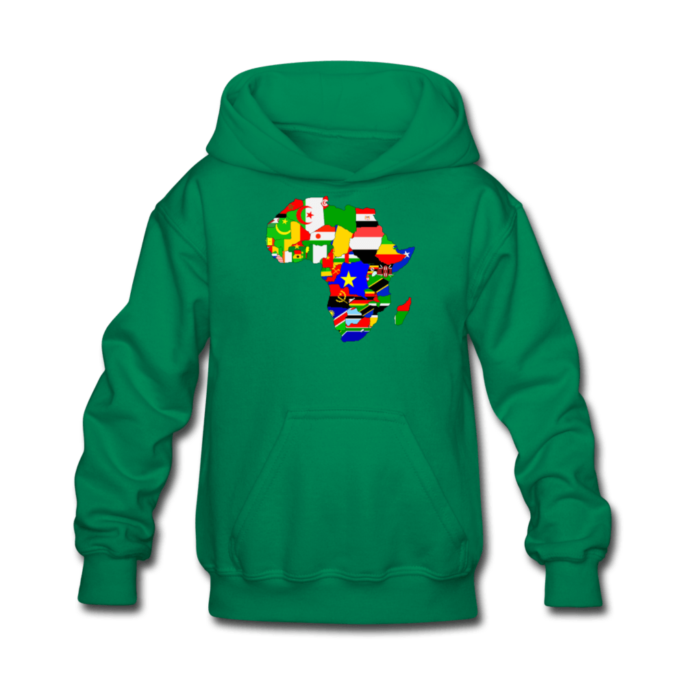 African Flags Kids' Hoodie - Chocolate Ancestor