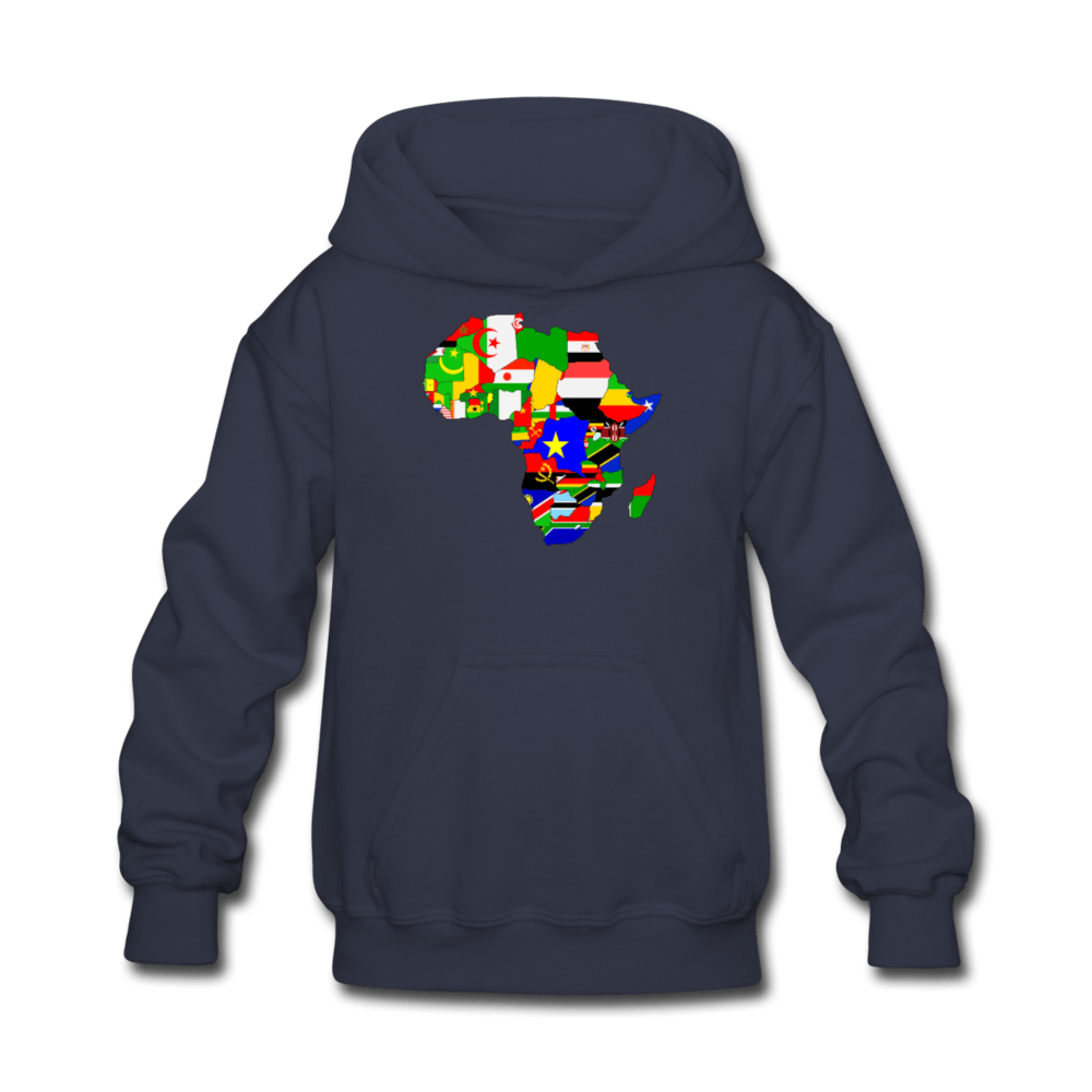 African Flags Kids' Hoodie - Chocolate Ancestor