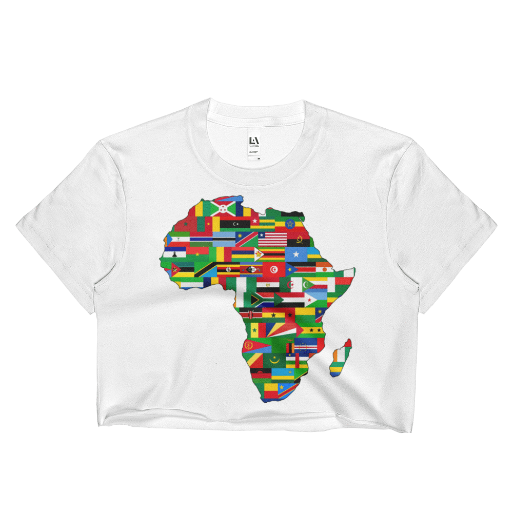 African Flags Ladies Crop Top - Chocolate Ancestor