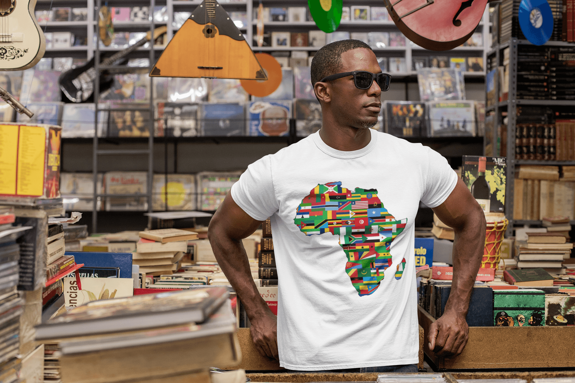 African Flags Short sleeve fitted unisex t-shirt - Chocolate Ancestor