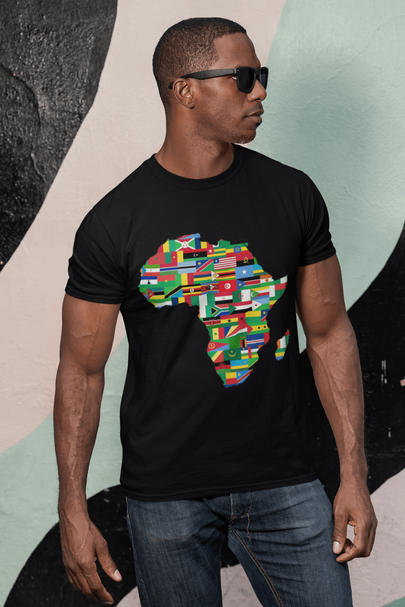 African Flags Short sleeve fitted unisex t-shirt - Chocolate Ancestor