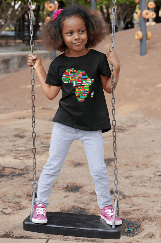 African Flags Short sleeve kids t-shirt - Chocolate Ancestor