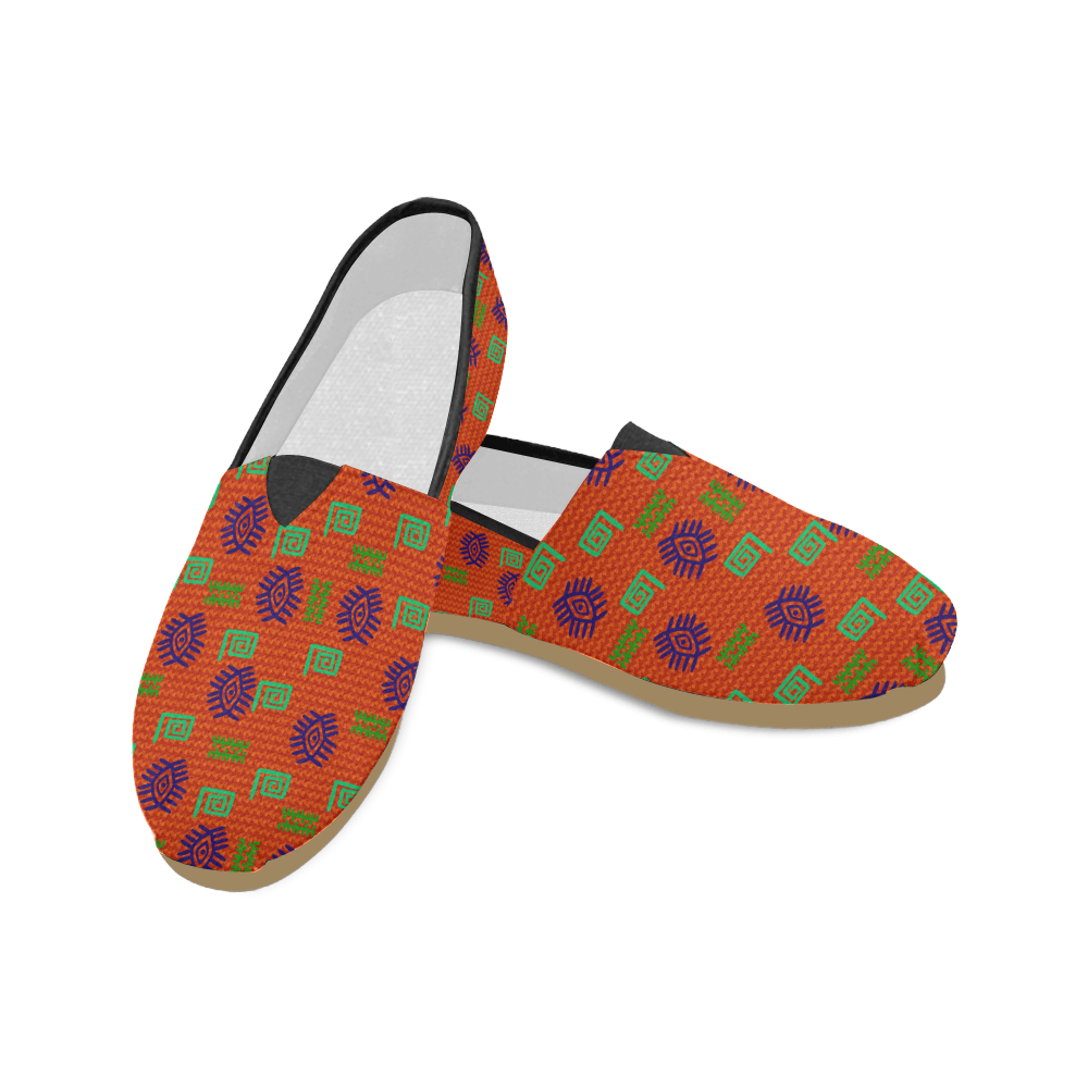 African Symbols Casual Canvas Women's Shoes - Chocolate Ancestor