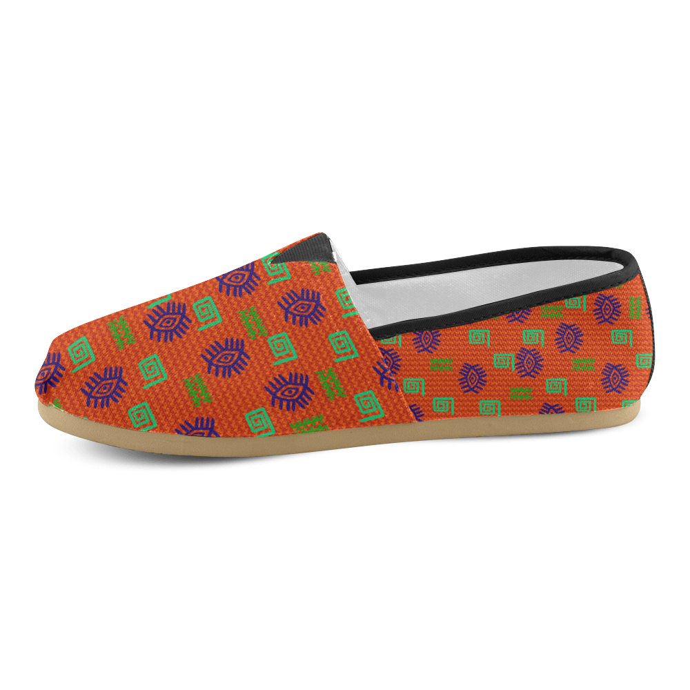 African Symbols Casual Canvas Women's Shoes - Chocolate Ancestor