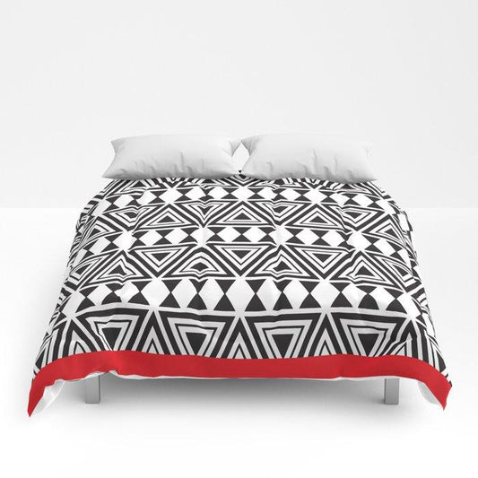 Afrocentric Geo Bespoke Comforters - Chocolate Ancestor