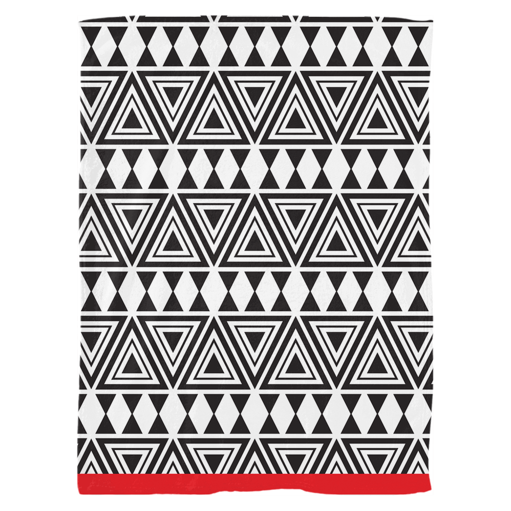 Afrocentric Geo Bespoke Fleece Throw Blankets - Chocolate Ancestor