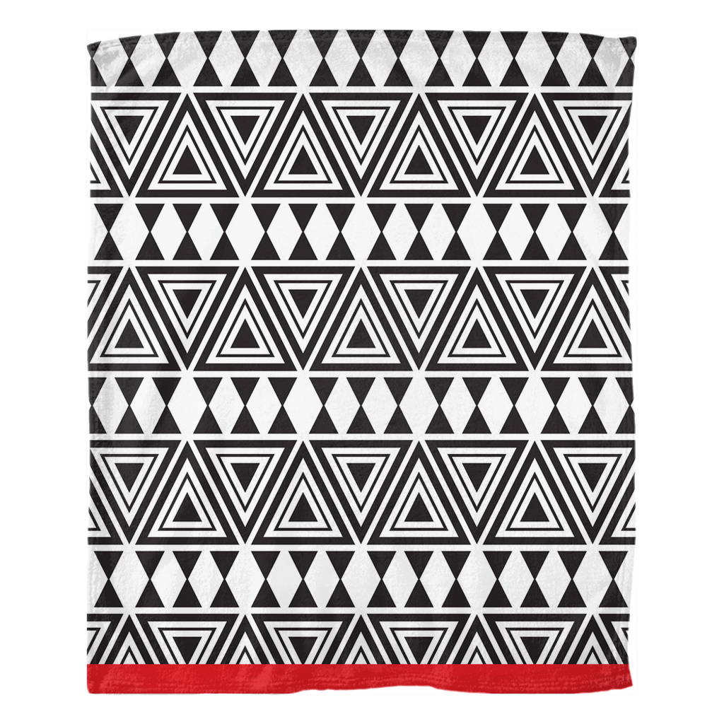 Afrocentric Geo Bespoke Fleece Throw Blankets - Chocolate Ancestor