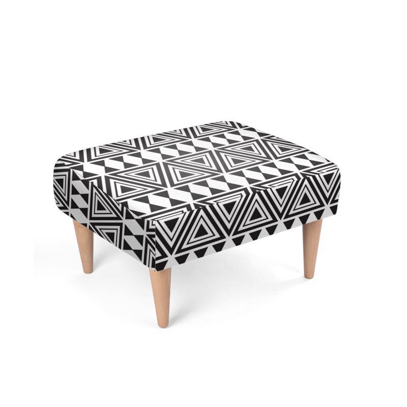 Afrocentric Geo Bespoke Footstool - Chocolate Ancestor