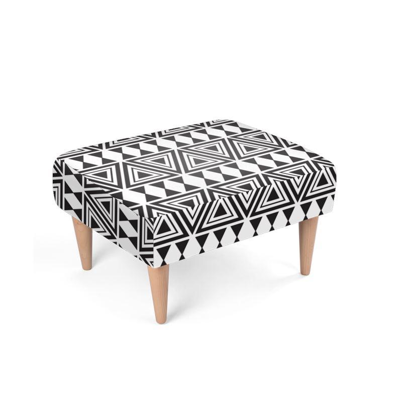 Afrocentric Geo Bespoke Footstool - Chocolate Ancestor