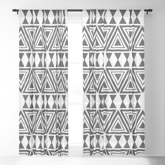 Afrocentric Geo Bespoke Sheer Curtains - Chocolate Ancestor