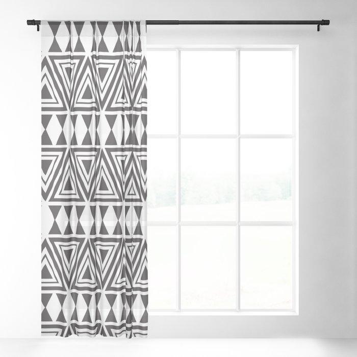 Afrocentric Geo Bespoke Sheer Curtains - Chocolate Ancestor