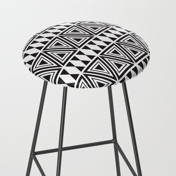 Afrocentric Geo Bespoke Vegan Leather Bar Stool - Chocolate Ancestor