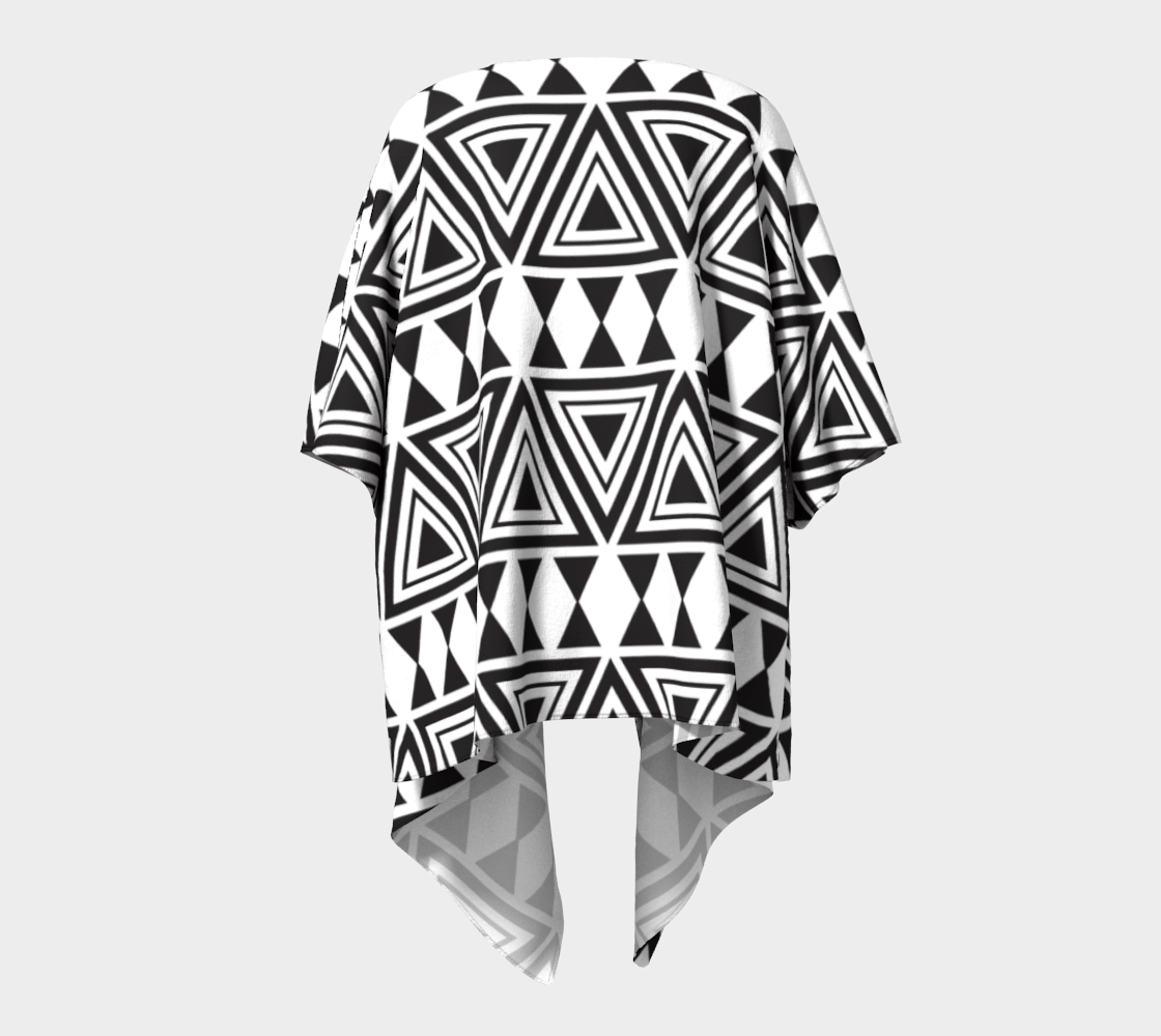 Afrocentric Geo Draped Kimono - Chocolate Ancestor