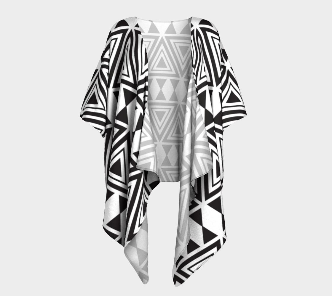 Afrocentric Geo Draped Kimono - Chocolate Ancestor