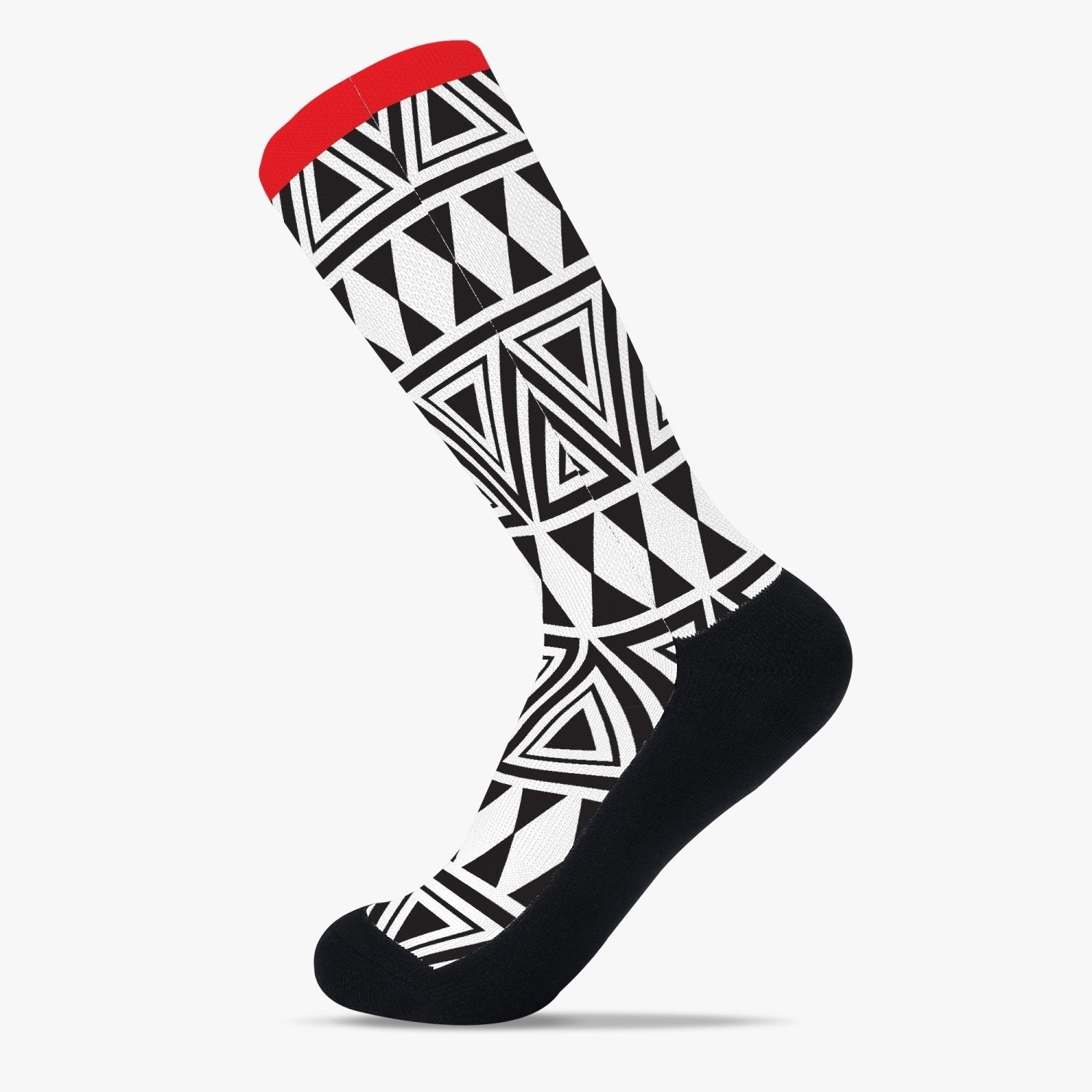 Afrocentric Geo Reinforced Sports Socks - Chocolate Ancestor