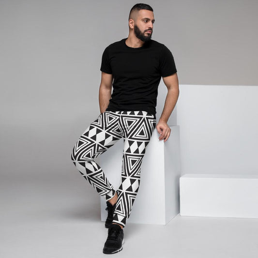 Afrocentric Geo Slim Fit Unisex Joggers - Chocolate Ancestor