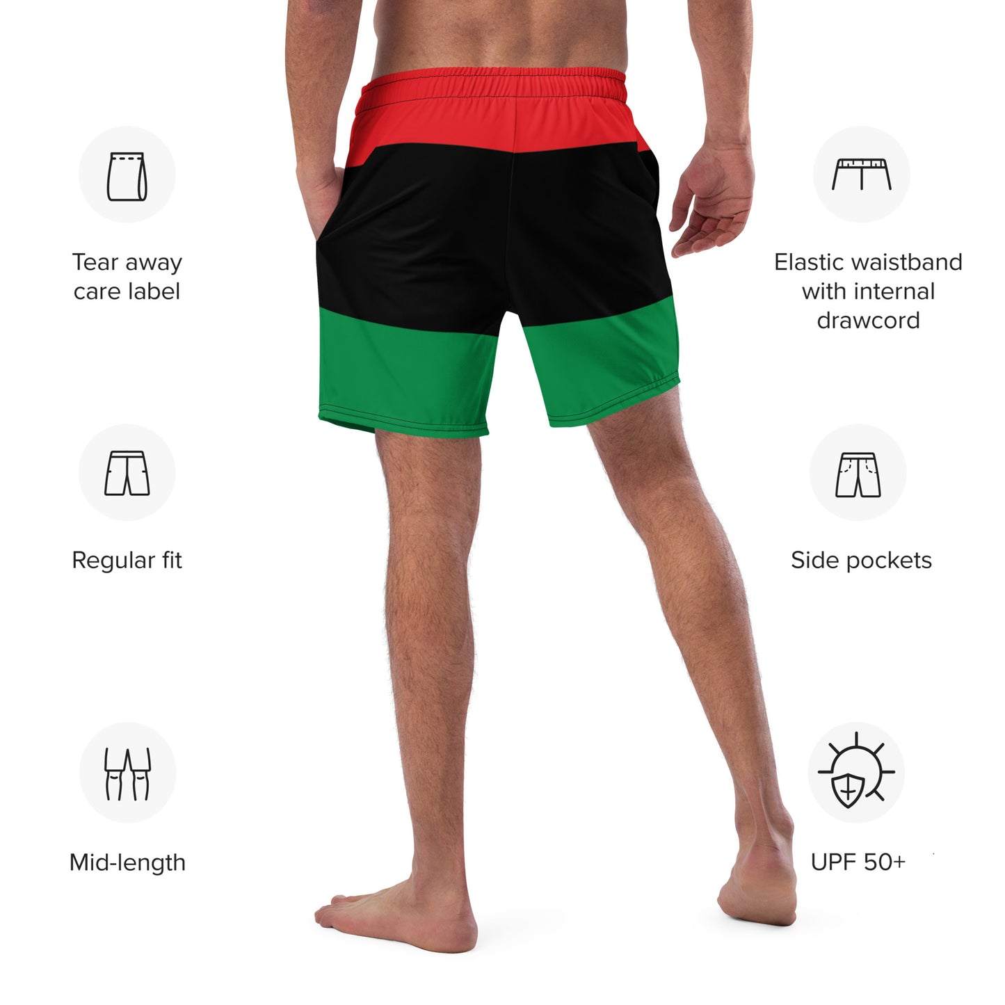 Pan African RBG Flag Men's swim trunks