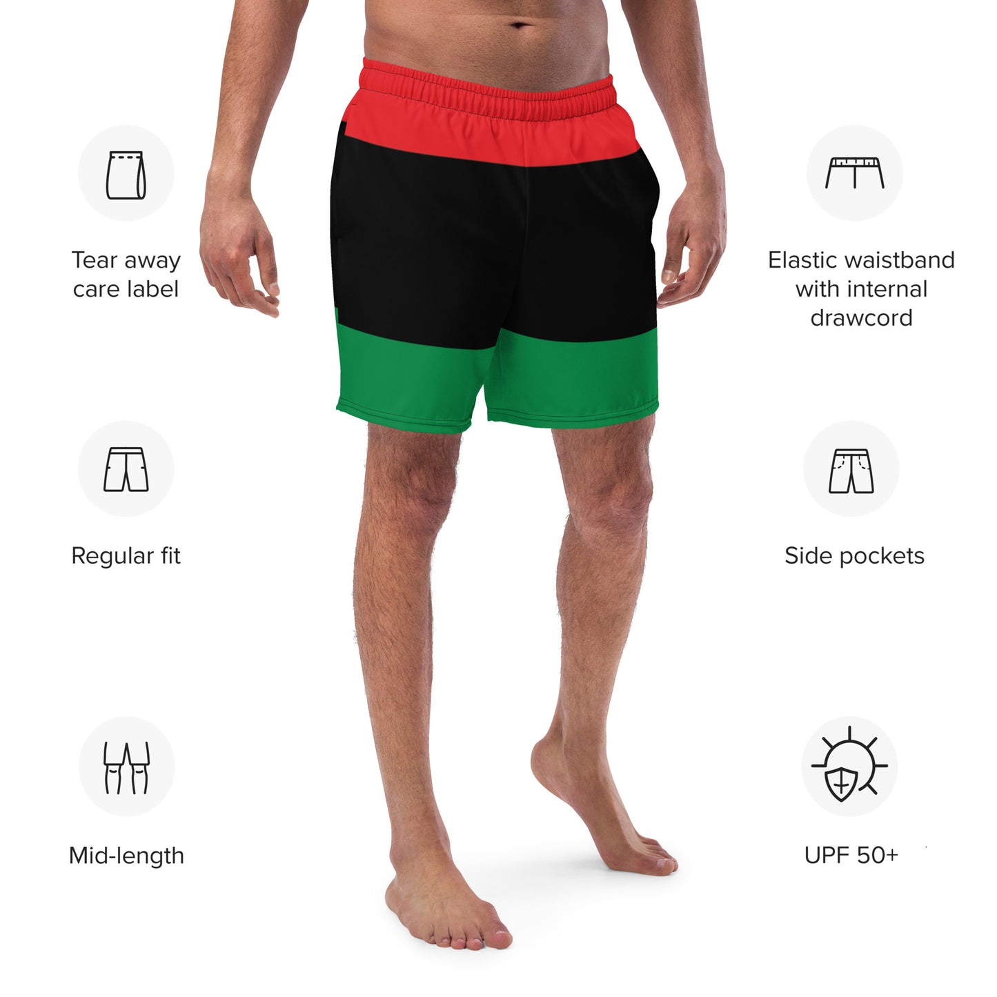 Pan African RBG Flag Men's swim trunks