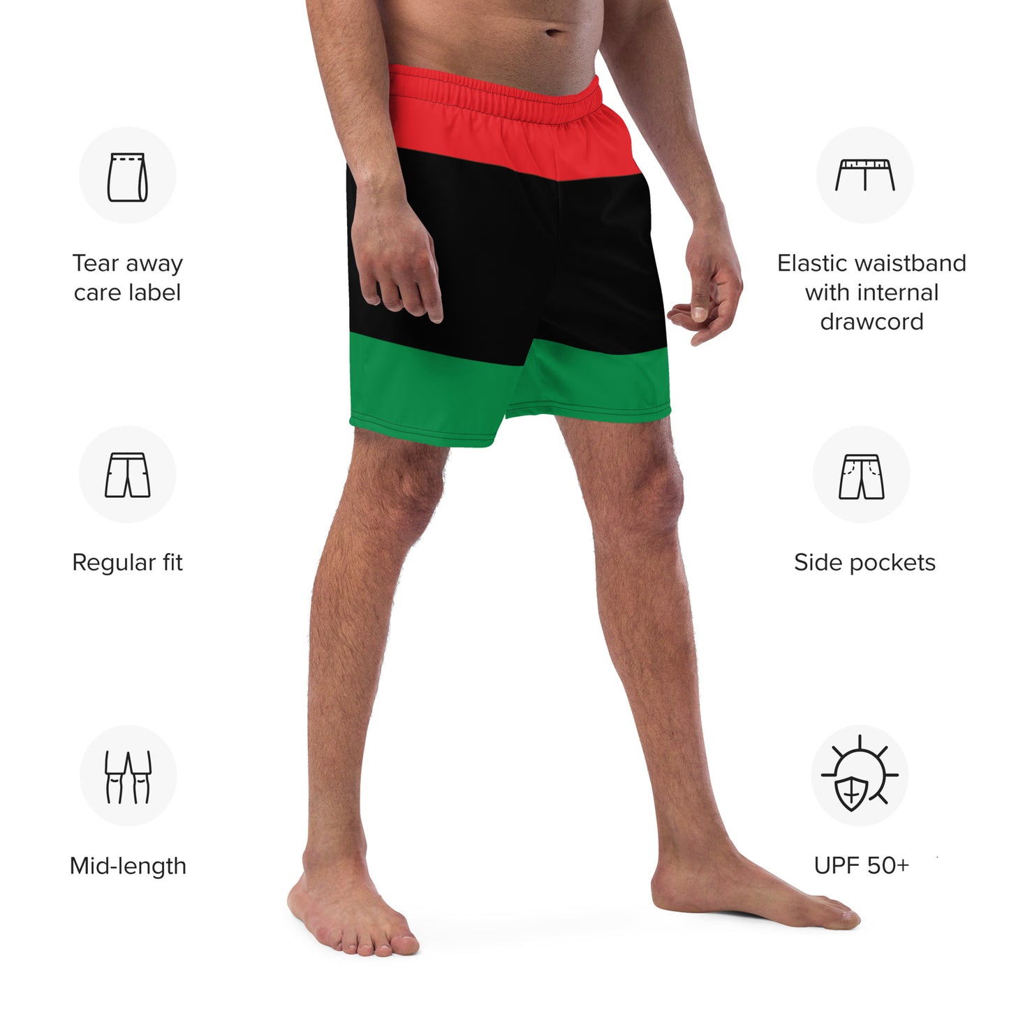 Pan African RBG Flag Men's swim trunks