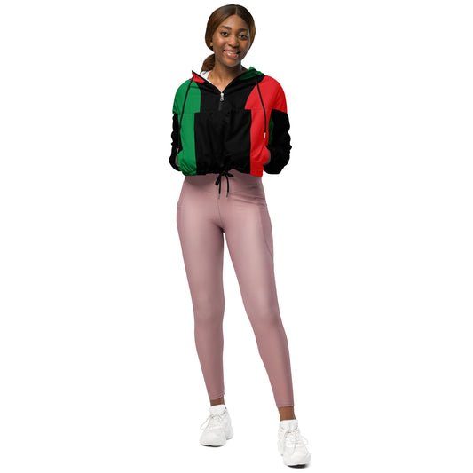 Pan African RBG Flag Women’s cropped windbreaker