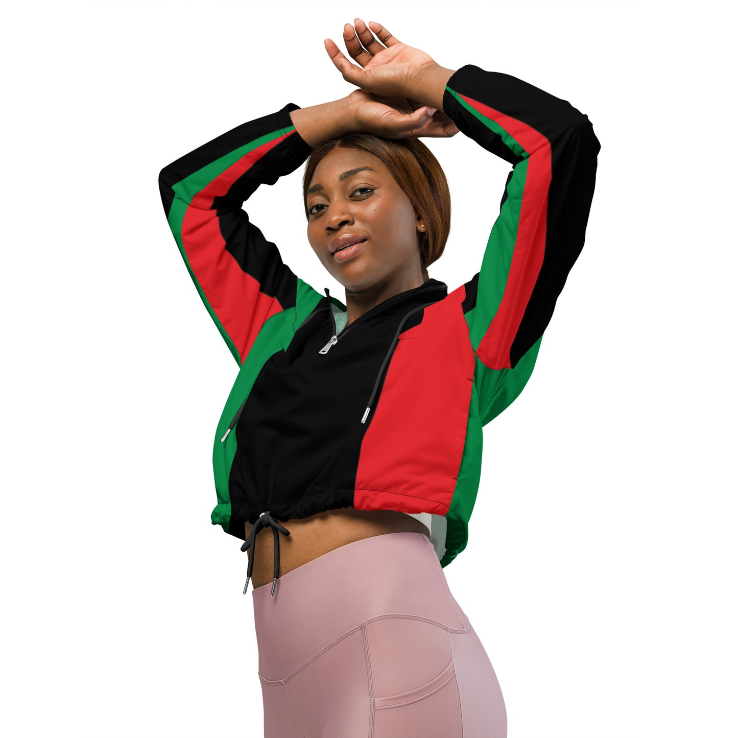 Pan African RBG Flag Women’s cropped windbreaker