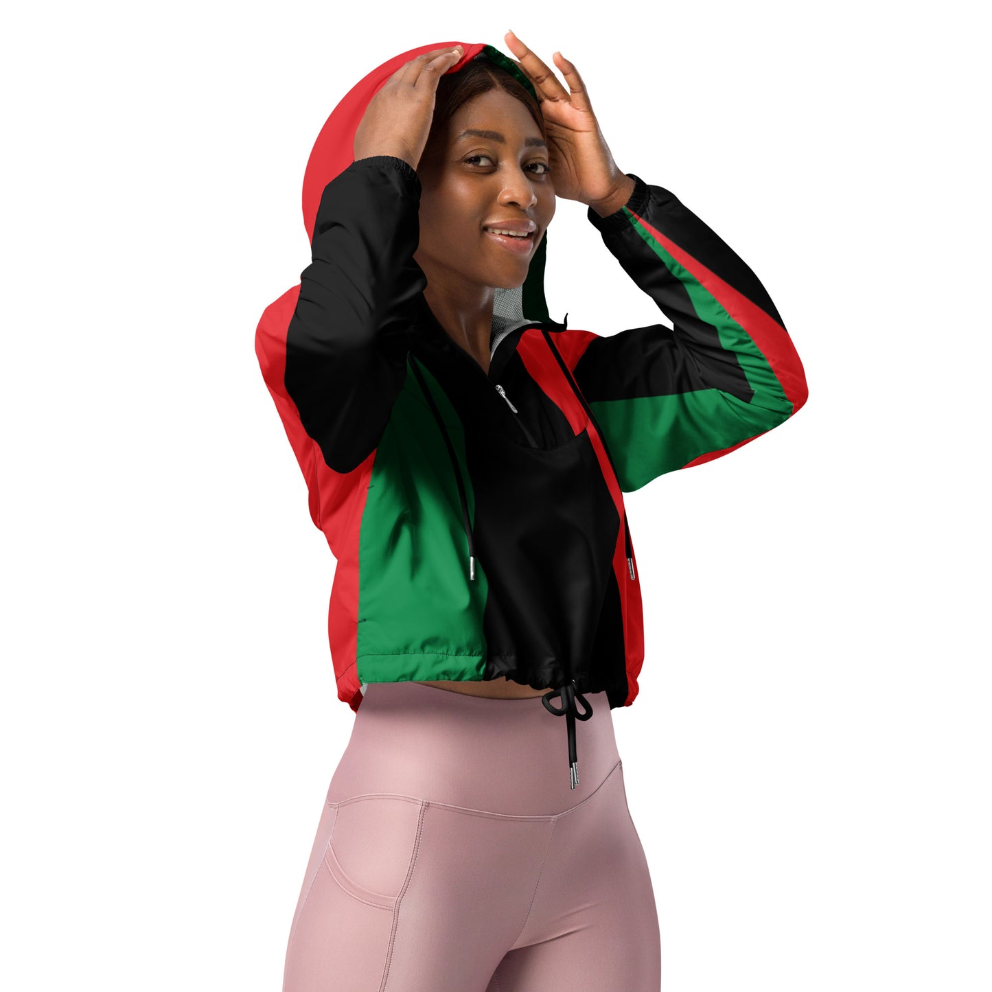 Pan African RBG Flag Women’s cropped windbreaker