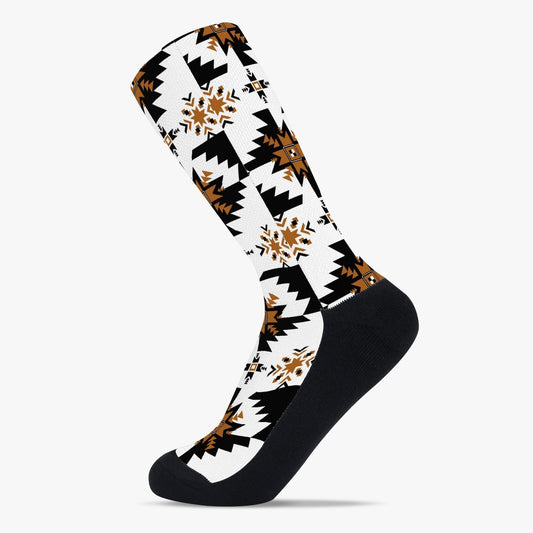 Aztec Golden Tribal Unisex Reinforced Sports Socks - Chocolate Ancestor