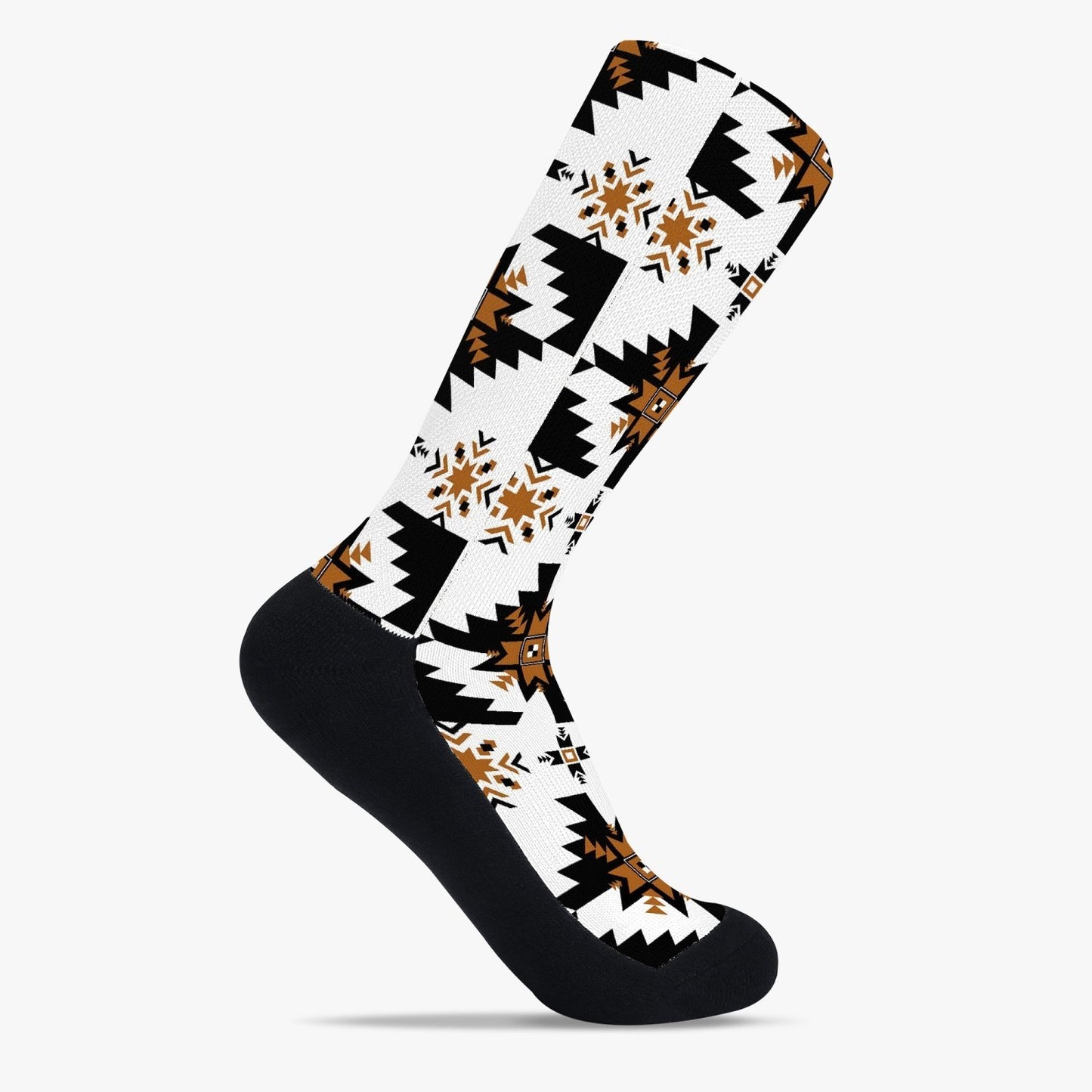 Aztec Golden Tribal Unisex Reinforced Sports Socks - Chocolate Ancestor