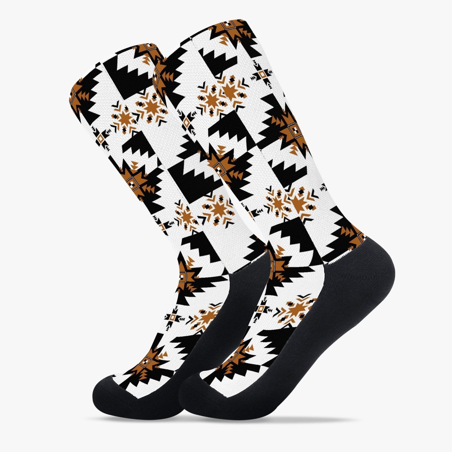 Aztec Golden Tribal Unisex Reinforced Sports Socks - Chocolate Ancestor