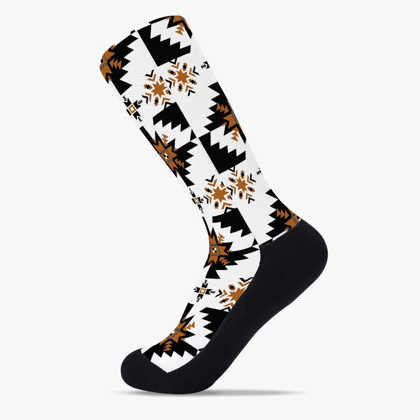 Aztec Golden Tribal Unisex Reinforced Sports Socks - Chocolate Ancestor