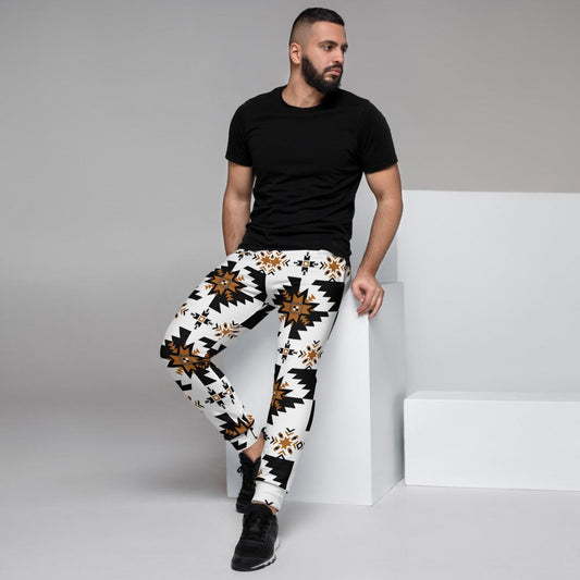 Aztec Golden Tribal Unisex Slim Fit Joggers - Chocolate Ancestor