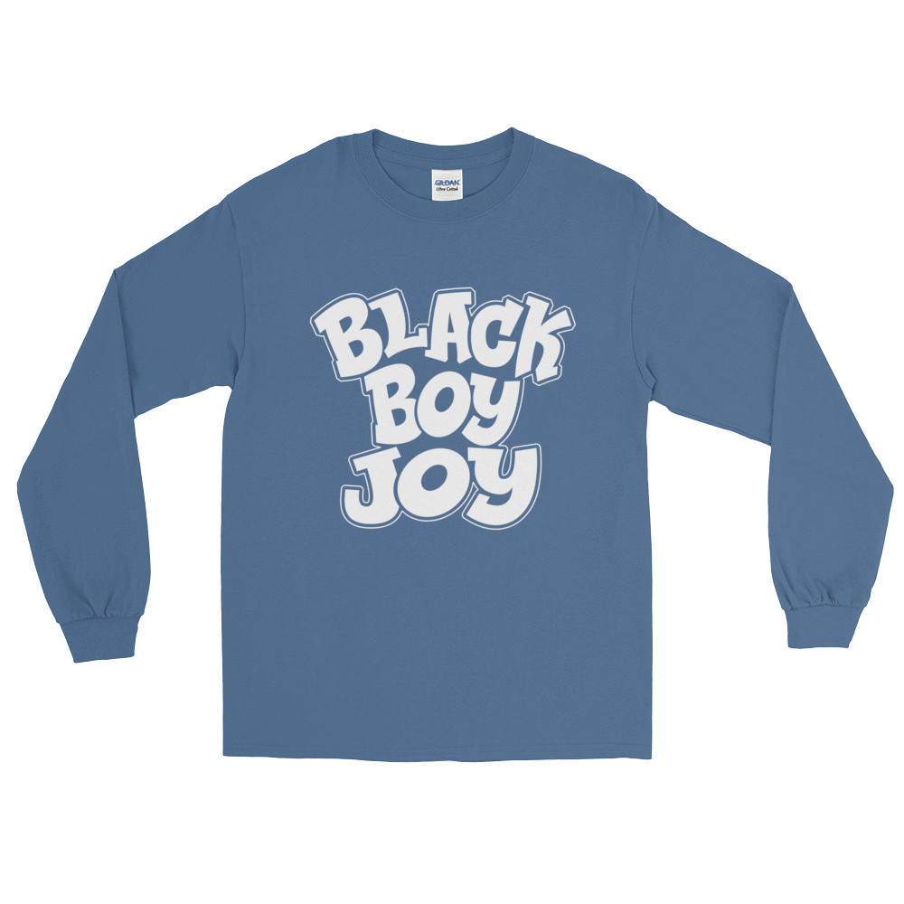 Black Boy Joy Long Sleeve Men's T-Shirt - Chocolate Ancestor