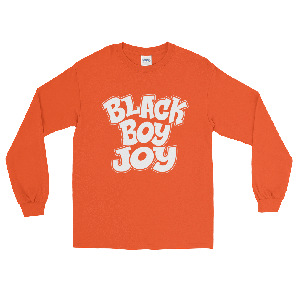 Black Boy Joy Long Sleeve Men's T-Shirt - Chocolate Ancestor