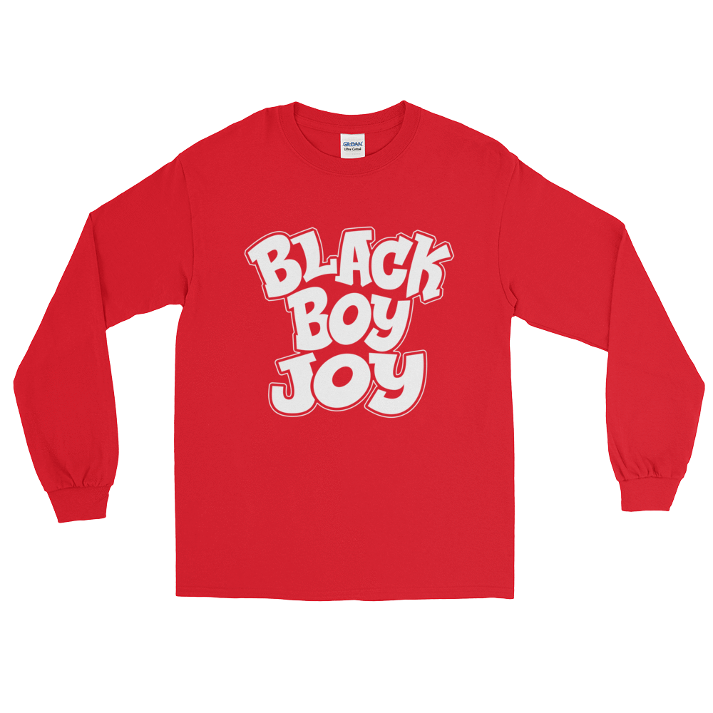 Black Boy Joy Long Sleeve Men's T-Shirt - Chocolate Ancestor