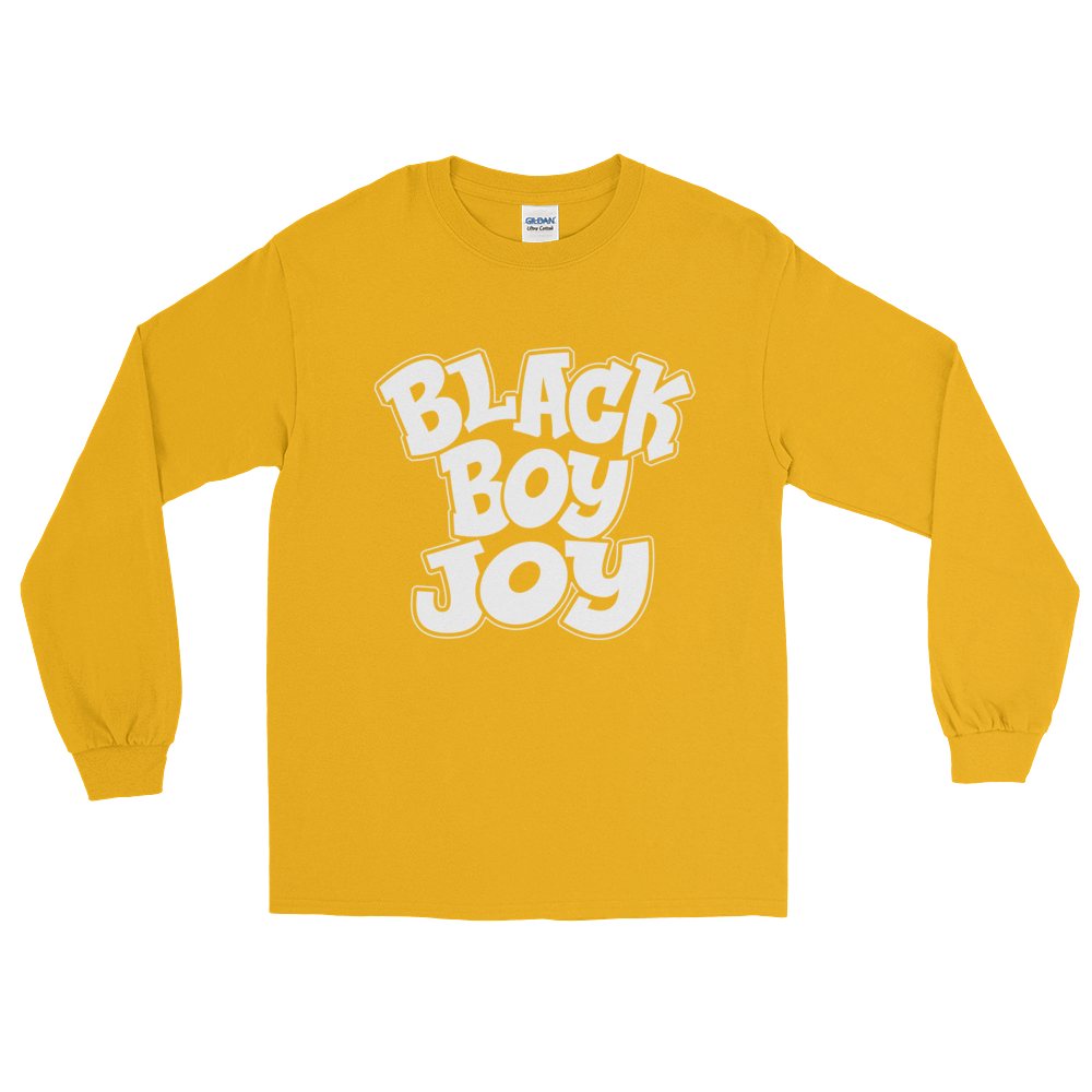 Black Boy Joy Long Sleeve Men's T-Shirt - Chocolate Ancestor