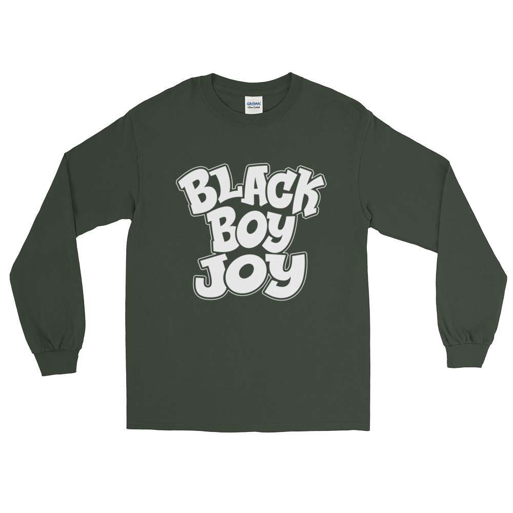 Black Boy Joy Long Sleeve Men's T-Shirt - Chocolate Ancestor