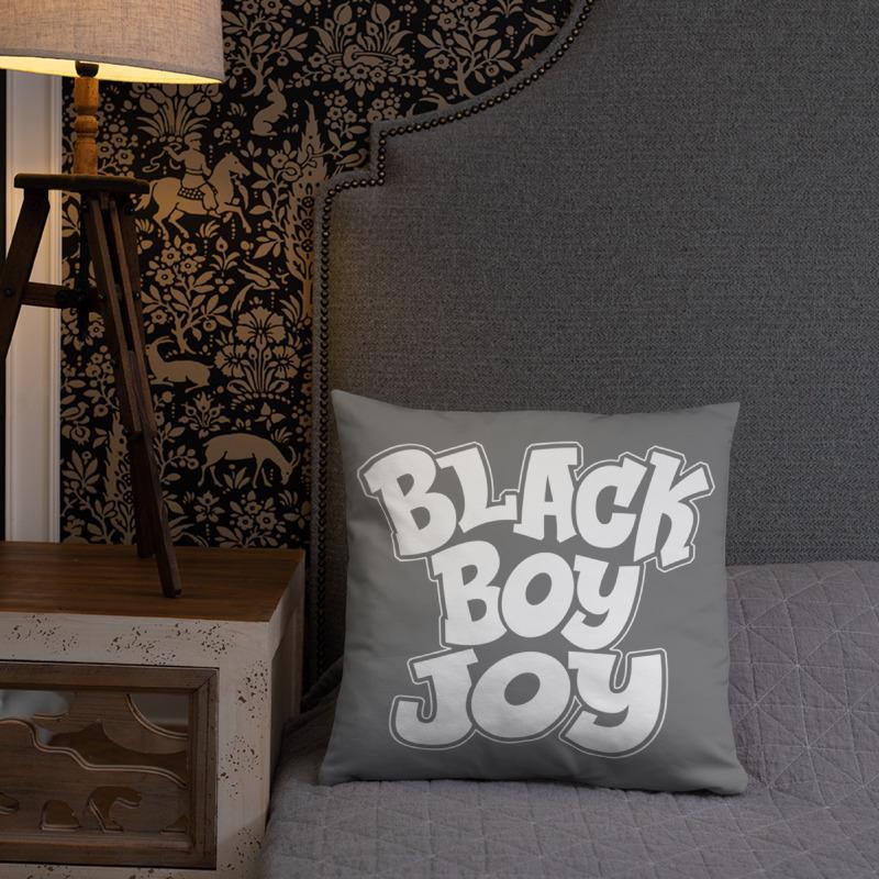 Black Boy Joy Square Pillow - Chocolate Ancestor