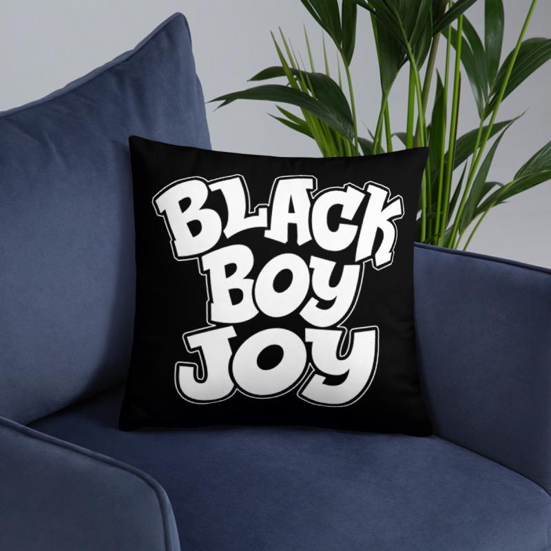 Black Boy Joy Square Pillow - Chocolate Ancestor